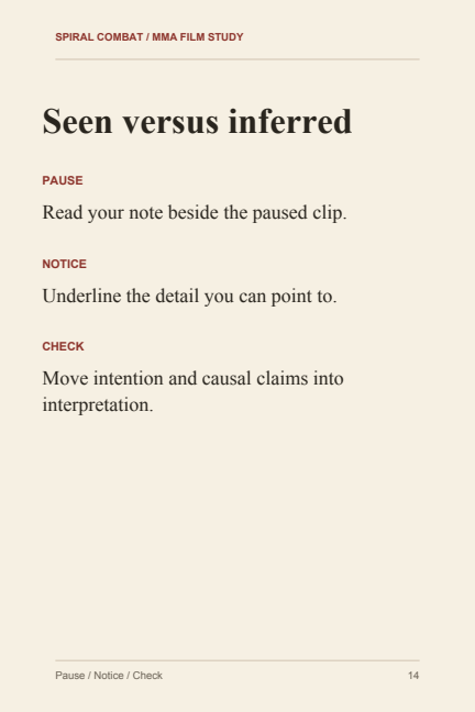 Cue card 14: Seen versus inferred