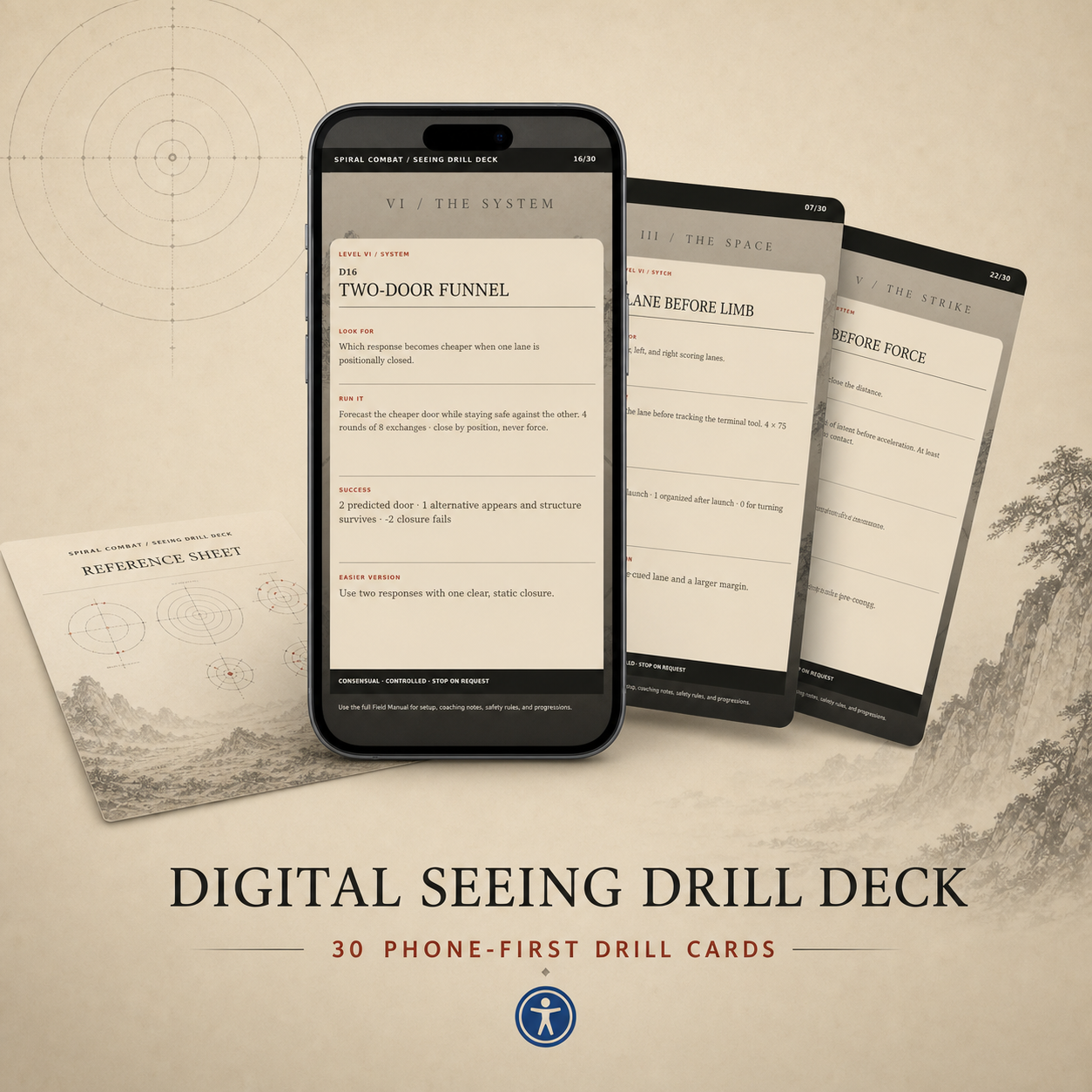 Digital Seeing Drill Deck with 30 phone-first cards, optional print sheet, and accessible edition
