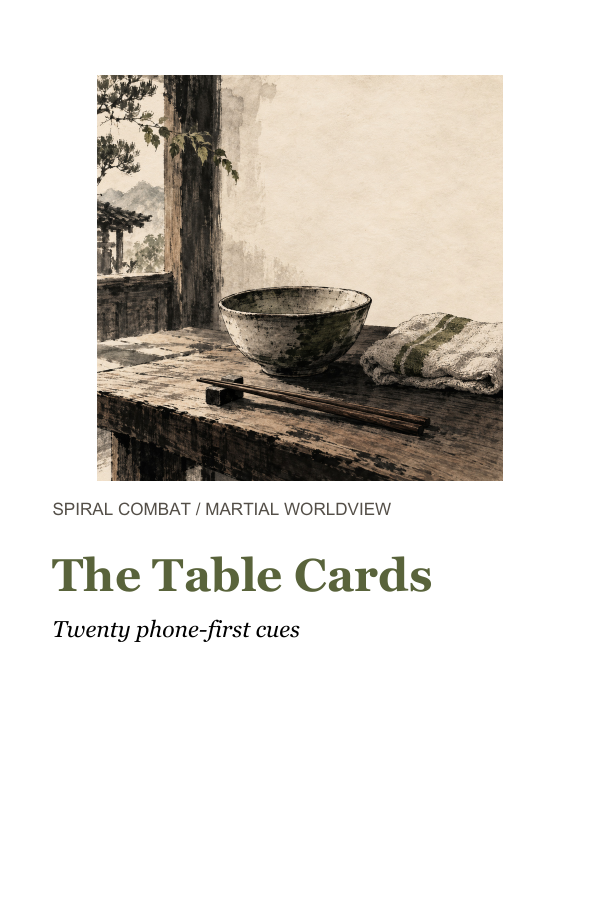 The Table Cards digital field deck cover: a bowl on a table